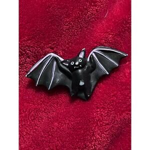 Fun World Division Vintage S. Lehman Halloween Black Vampire Bat Brooch